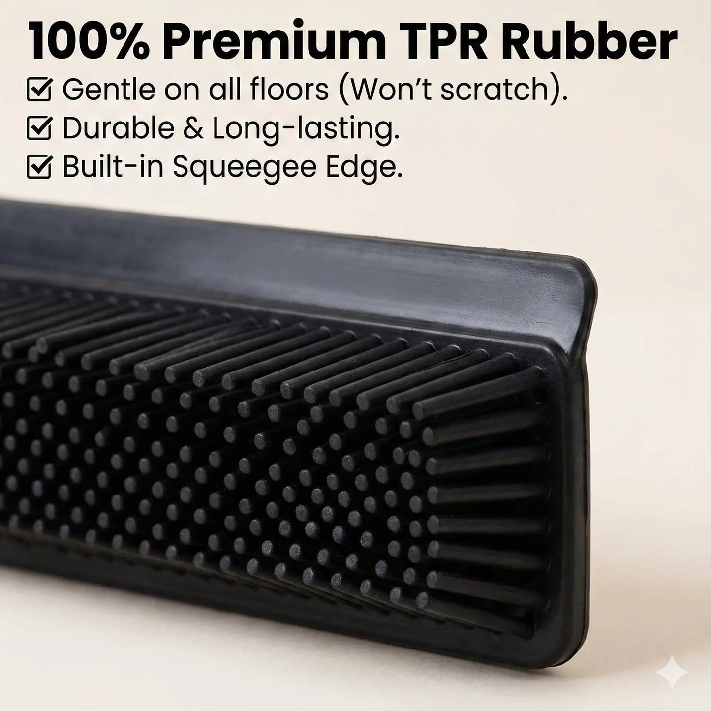 Professional Pet Hair Removal Broom with Squeegee and Rubber Bristles - Adjustable Long Handle Cleaning Tool for Carpets, Hardwood, Tile, and Windows