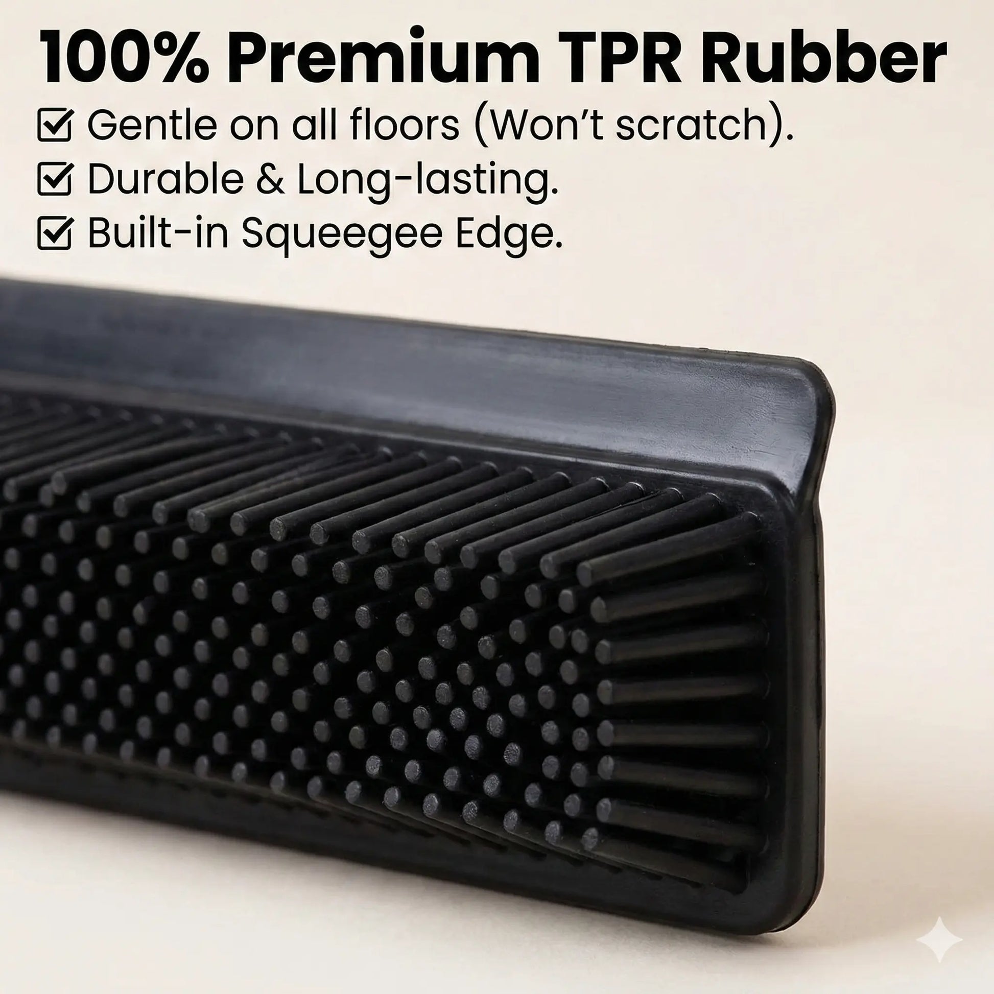 Professional Pet Hair Removal Broom with Squeegee and Rubber Bristles - Adjustable Long Handle Cleaning Tool for Carpets, Hardwood, Tile, and Windows