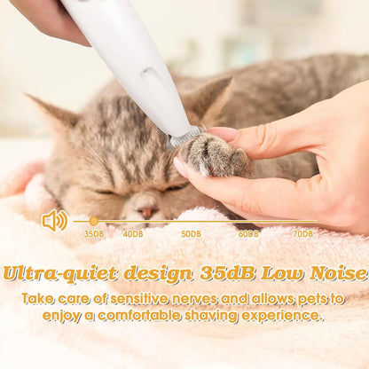 Professional 18mm Electric Pet Grooming Clippers with LED Display - Rechargeable Precision Trimmer for Paws, Ears, Rump, and Eyes