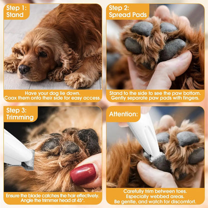 Professional 18mm Electric Pet Grooming Clippers with LED Display - Rechargeable Precision Trimmer for Paws, Ears, Rump, and Eyes