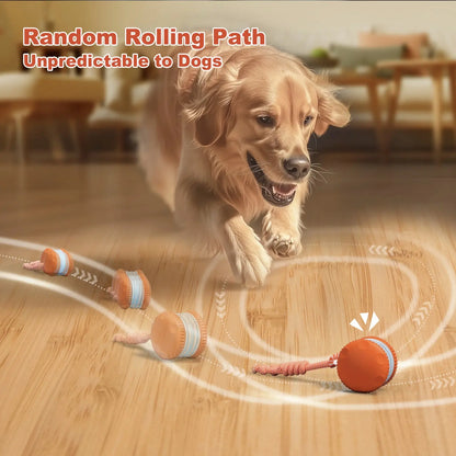 QGI Interactive Dog Ball - Motion-Activated Automatic Rolling Toy with Rope for Dogs of All Sizes, Designed for Stimulation and Boredom Relief
