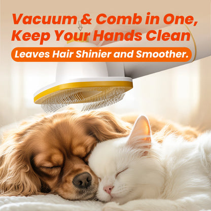 PUPPYOO 5-in-1 Pet Grooming Kit with 13000Pa Vacuum, 1.5L Dust Cup, 4M Cord, Whisper-Quiet Operation, Adjustable Guard Combs, and Hair Remover Roller for Dogs and Cats